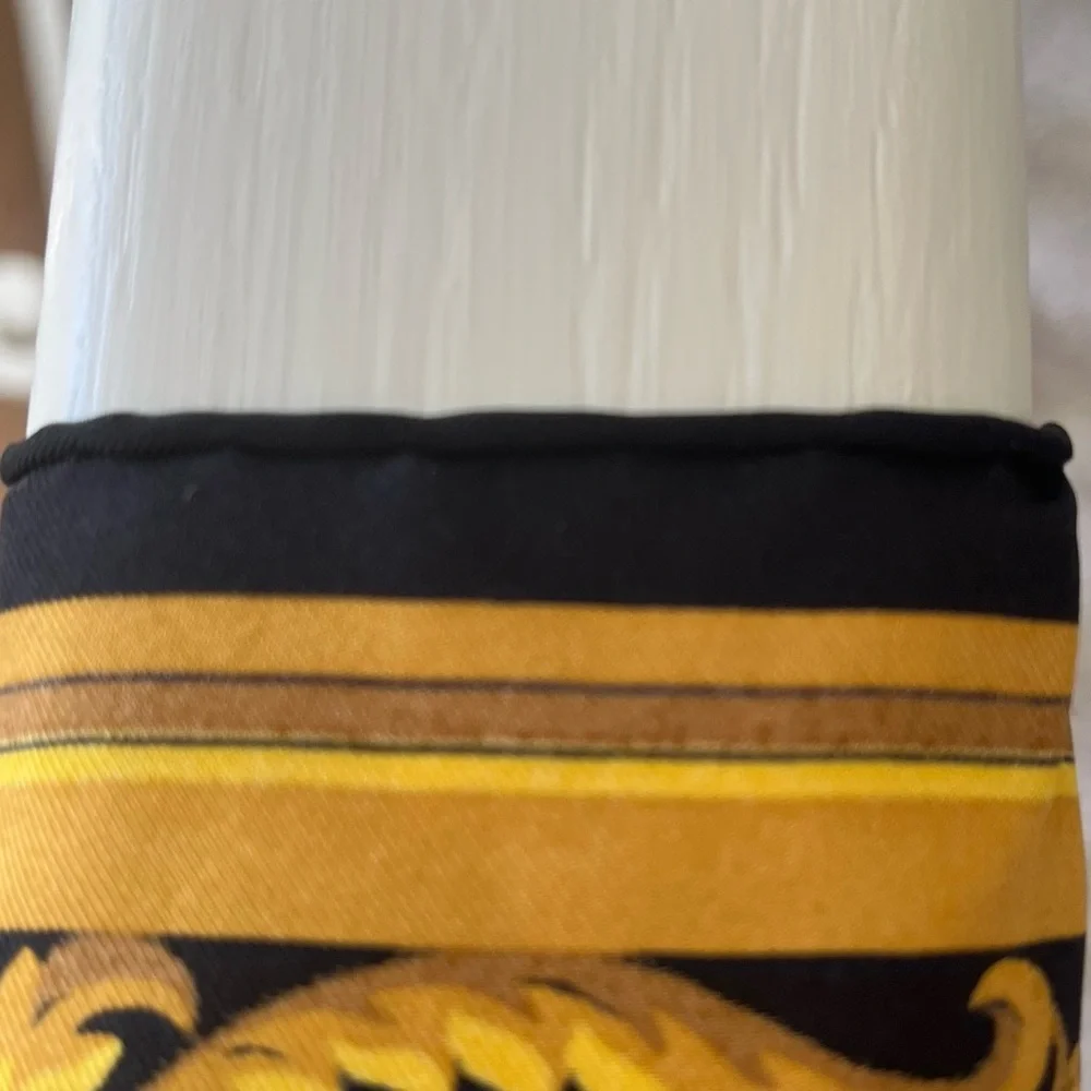 Carlisle Gorgeous Butterfly Silk Scarf - Black & Gold Border, Hand Rolled Edges